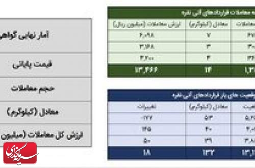 معامله ۱۰۵ کیلوگرم شمش نقره در بورس کالا